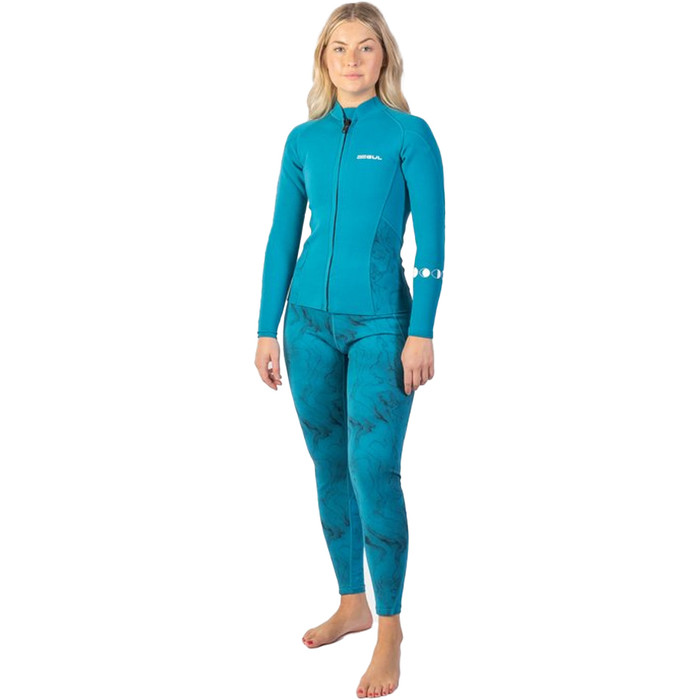 2024 Gul Luna7 Para Mujer Front Zip Chaqueta De Neopreno Sup La6301-c1 - Marbel / Teal